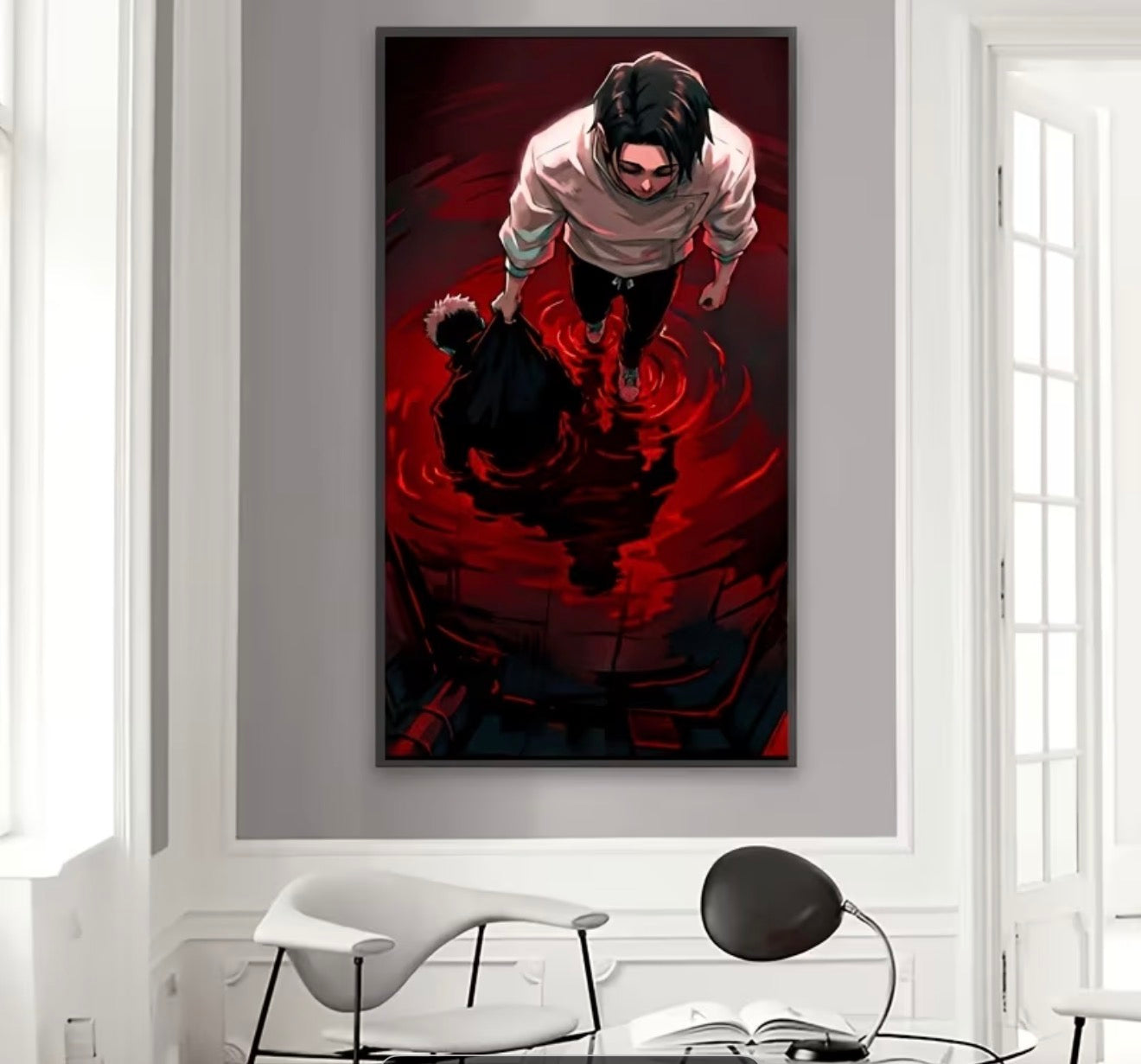 2D Flat, 2D Flat, 1pc Hot Anime Frameless Canvas Poster 15.75X29.53inch, Home Dorm Bedroom Wall Decoration Poster, High Definition Modern Printing Art, Anime Merchandise Collectibles