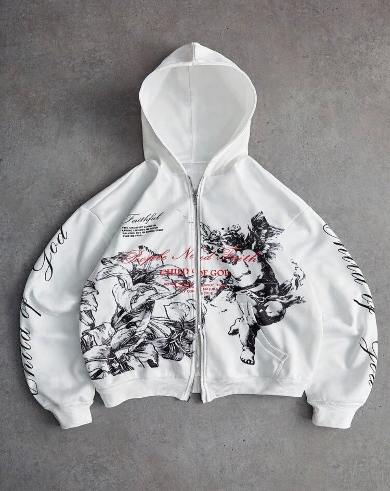 Mens Y2k Hoodie Cream Hoodie