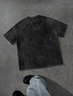 Camiseta informal suelta de cuello redondo con estampado de letras para hombre