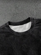 Camiseta informal suelta de cuello redondo con estampado de letras para hombre